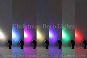 LEDミニスポットライト、DC12V、RGB-N(ナチュラルホワイト4000K)、4in1、4ch、12W×1灯、直径50mm、黒筐体、照射角5度