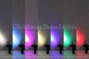 LEDミニスポットライト、DC12V、RGB-N(ナチュラルホワイト4000K)、4in1、4ch、12W×1灯、直径50mm、黒筐体、照射角20度