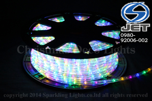 10mm2芯、LEDロープ(チューブ)ライト、ミックス(電球色、ピンク、ブルー、グリーン)、50m、カット単位2m、部品別売り