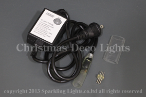13mm3芯、電球ロープ(チューブ)ライト、点滅コントローラ付き電源コード(1.5m)、固定タイプ