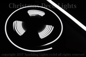 LEDネオンフレックス DS08-F1、上面発光(フラット型)、DC24V、幅8mm、5m、ホワイト(白)