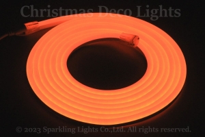 LEDネオンフレックス DW1015-D1、上面発光(ドーム型)、DC24V、幅10mm、5m、アンバー(オレンジ)