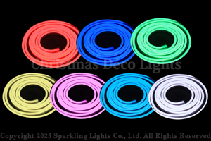 RGB3ch LEDネオンフレックス RW10-D1-100、上面発光(ドーム型)、DC100V、幅10mm、5m