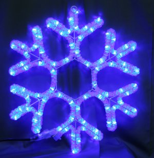LEDスノーフレーク、60cm、ブルー