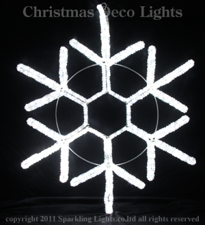 LEDスノーフレーク、90cm、ホワイト
