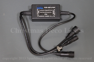 LEDイルミネーション、RGBストリング(ストレート、DC12V仕様、φ5mm、Rev.2)用、防雨型増幅器(アンプ)