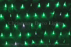 LEDイルミネーション、トゥインクルネット(網状)、プロ仕様(V4)、180球、黒コード、グリーン＋ホワイト点滅