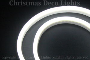 LEDネオンフレックス AJ08-D1、上面発光(ドーム型)、AC100V、幅8mm、30m、ホワイト