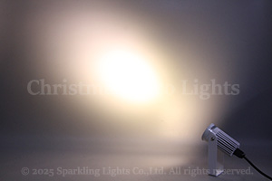 LEDコンパクトスポットライト、DC12V、電球色(3000K)、3W×3灯(9W)、直径50mm、白筐体、照射角20度