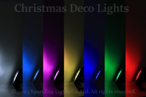 LED投光器、RGB-W(ホワイト6000K)、4in1、4ch、DC24V、50W、6灯、照射角30度