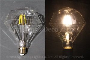 フィラメント型LEDクリア電球(CS)、E26、D125型、AC100V、6W、電球色(2700-3000K)、1球