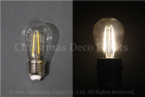 フィラメント型LEDクリア電球(CS)、E26、S14型、AC100V、2W、電球色(2700-3000K)、1球