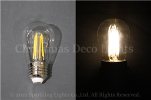 フィラメント型LEDクリア電球(CS)、E26、S14型、AC100V、4W、電球色(2700-3000K)、1球