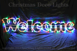 LED2Dロープモチーフ、ウェルカム、150球、4色ミックス＋白トゥインクル