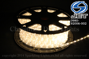 LEDチューブライト(ロープライト)、10mm2芯、電球色(イエローグリーン)