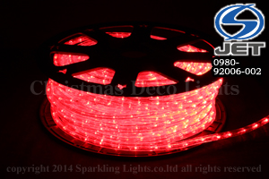 10mm2芯、LEDロープ(チューブ)ライト、レッド(赤)、50m、カット単位2m、部品別売り