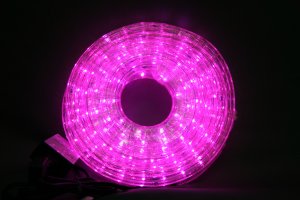 13mm2芯、LEDロープ(チューブ)ライト、ピンク、9m、点滅コントローラ、電源コード付