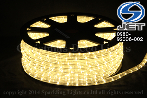 13mm2芯、LEDロープ(チューブ)ライト、電球色(イエローゴールド)、50m、カット単位2m、部品別売り