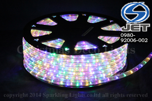 13mm2芯、LEDロープ(チューブ)ライト、ミックス(電球色、ピンク、ブルー、グリーン)、50m、カット単位2m、部品別売り