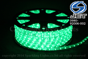 13mm2芯、LEDロープ(チューブ)ライト、グリーン、50m、カット単位2m、部品別売り