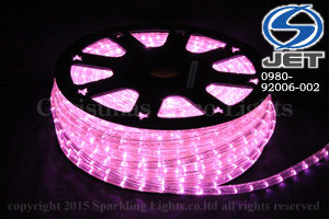 13mm2芯、LEDロープ(チューブ)ライト、ライトピンク、50m、カット単位2m、部品別売り