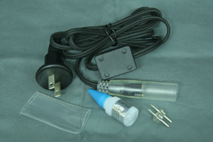 13mm2芯、LEDロープ(チューブ)ライト用電源コード、1.5m、固定タイプ