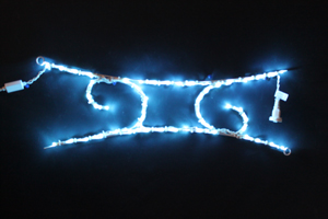 LEDバロック調イルミネーション、H型、プロ仕様(V2)、アクアブルー(薄青)LED48球、連結可