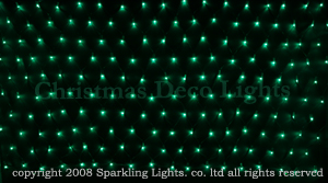 LEDイルミネーション、ネット（網状）、常点、プロ仕様、180球、ピュアグリーン(緑)