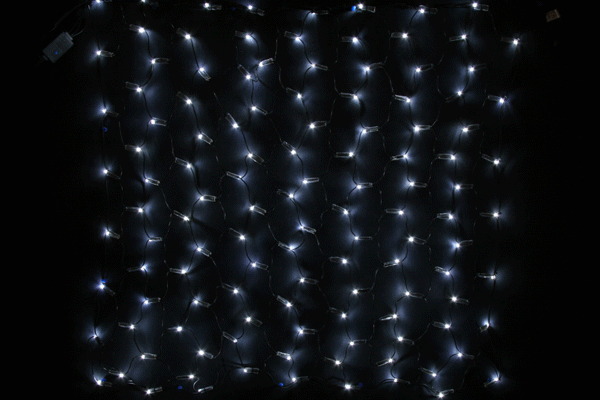 LEDイルミネーション、LEDネットライト、マルチ(青、白)LED240球、1.0m×1.0m、点滅、連結可