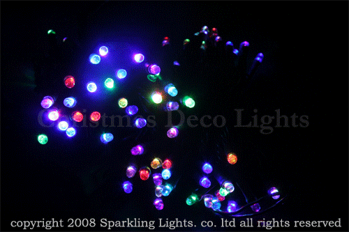 LEDイルミネーション、ストリング（ストレート）、常点、プロ仕様(V2)、100球、RGB1670万色