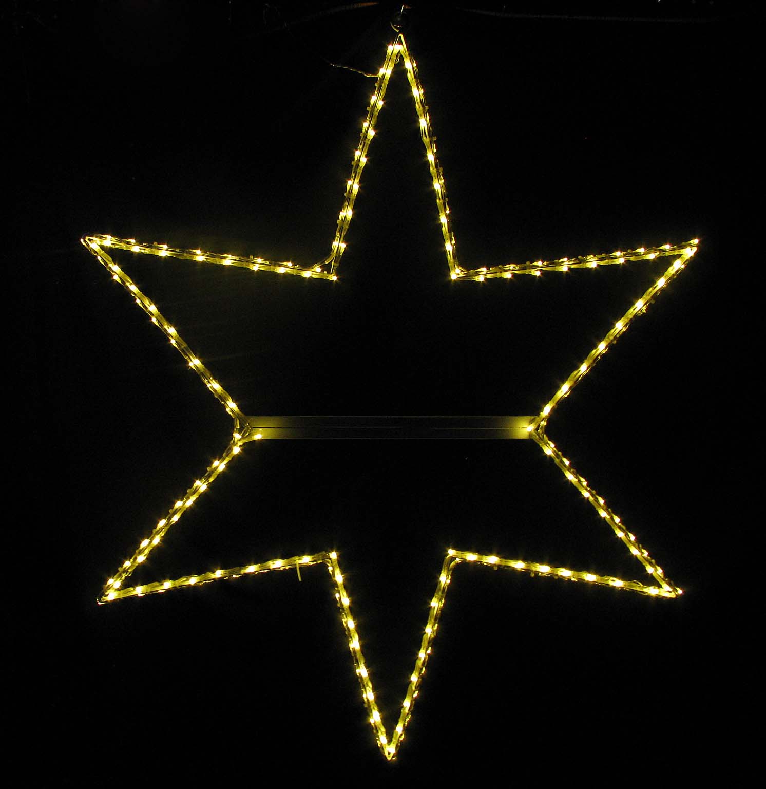 LEDイルミネーション、90cmスターモチーフ（星）、常点、プロ仕様(V2)、200球、電球色(イエローゴールド)