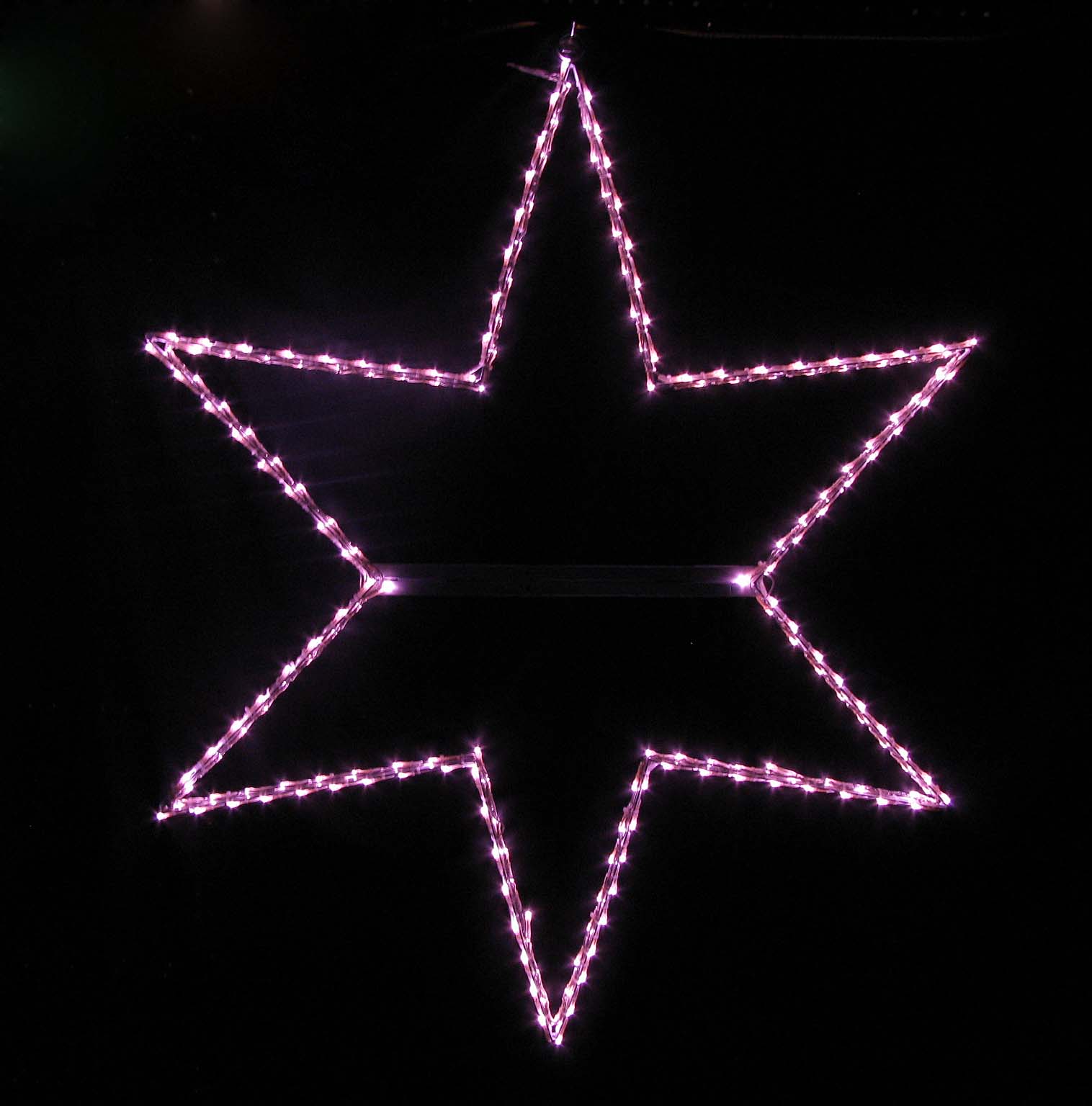 LEDイルミネーション、90cmスターモチーフ（星）、常点、プロ仕様(V2)、200球、ライトピンク