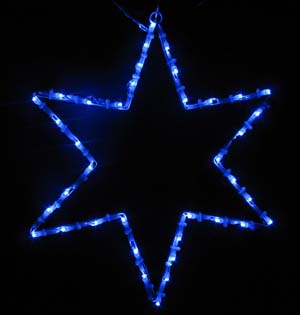 LEDイルミネーション、35cmスターモチーフ（星）、常点、プロ仕様(V2)、38球、ブルー(青)