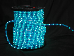 10mm2芯、電球ロープ(チューブ)ライト、ブルー、50m、部品別売り