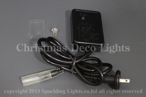 13mm3芯、電球ロープ(チューブ)ライト、電源コード(1.5m)、5Aコントローラ付き、固定タイプ