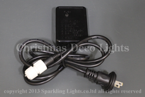 13mm3芯、電球ロープ(チューブ)ライト、点滅コントローラ付き電源コード(1.5m)、ブラックコード、5A
