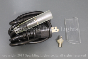 13mm3芯、電球ロープ(チューブ)ライト、電源コード(1.5m)、固定タイプ