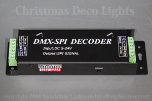 DMX-SPIデコーダ、SPI対応ストリング用、10IC対応、DMXスタートアドレス設定不可、DC5-24V仕様、512チャンネル
