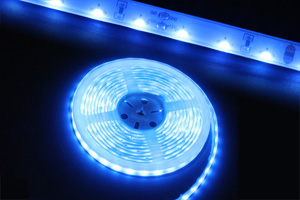 防水型LEDテープライト、側面発光、SMD020型、ブルー、300球、5m巻、部品別売り
