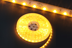 防水型LEDテープライト、側面発光、SMD020型、イエロー、300球、5m巻、部品別売り