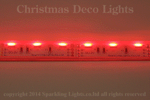 防水型LEDテープライト、側面発光、SMD040型、RGB(フルカラー)、300球、5m巻、白基板、屋外向け、部品別売り