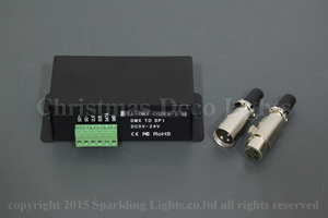 DMX-SPIデコーダ(R2)、SPI対応LEDテープライト／ストリング用、9IC対応、DMXスタートアドレス設定可能、DC5-24V仕様、512チャンネル、256階調