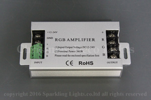 RGB3ch信号増幅器、30A(10A/ch、360W＠12V)、DC12-24V、電源別売り