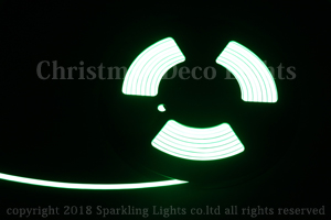 薄型LEDネオンフレックス DE06-F1、上面発光(フラット型)、DC24V、幅6mm、シリコンチューブ、長さ5m、グリーン(緑)