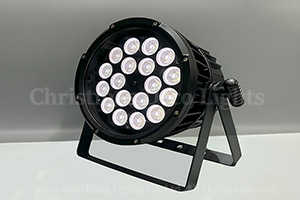 DMX対応 LED PARライト AC100V、150W、RGBW(4in1)、18灯、照射角25度