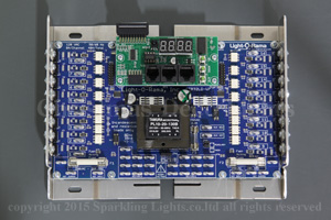 LightORama ショータイムコントローラ16チャンネル(基板＋ヒートシンク)、液晶付、40A