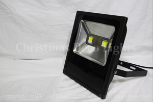 LED投光器、矩形、スリム筐体(黒)、100W、電球色