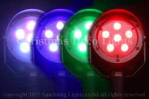 LEDガーデンライト（スパイク付）、6灯、RGB、DC24V, 12W