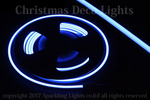LEDネオンフレックス DS08-F1、上面発光(フラット型)、DC24V、幅8mm、長さ5m、ブルー(青)