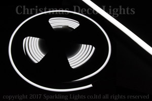 LEDネオンフレックス DS08-F1、上面発光(フラット型)、DC24V、幅8mm、長さ5m、ホワイト(白)